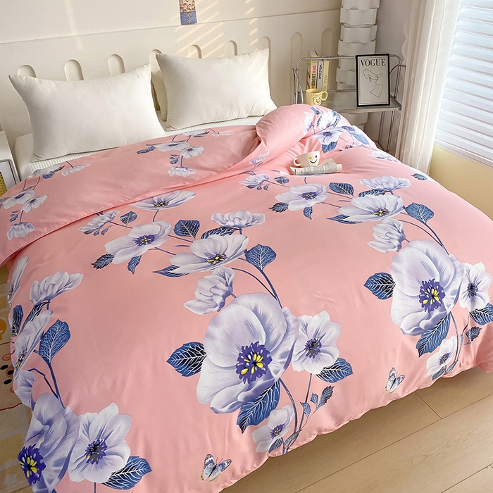 91家纺网 家纺一手货源 找家纺 梵巢家纺 芦荟棉被套，被罩化纤被套 花之韵红