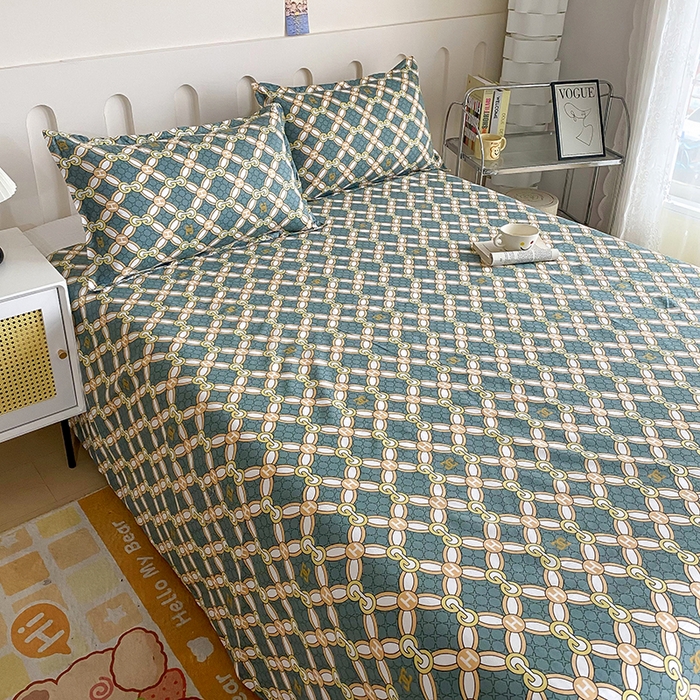 91家纺网 家纺一手货源 找家纺 梵巢家纺 2025新款加厚芦荟棉床单磨毛化纤床单 时光之城