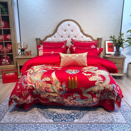 91家纺网 家纺一手货源 找家纺 （总）2024新款全棉100支贡缎提花四件套-挚爱系列 棚拍