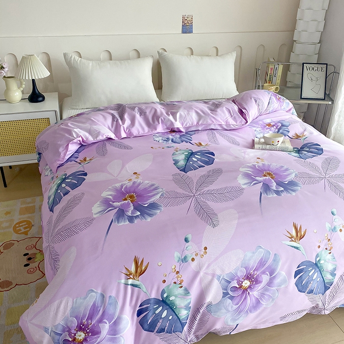 91家纺网 家纺一手货源 找家纺 梵巢家纺 芦荟棉被套，被罩化纤被套 叶语