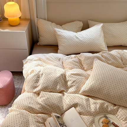 91家纺网 家纺一手货源 找家纺 （总）萝莉家纺 2025新款全棉双层皱皱纱四件套