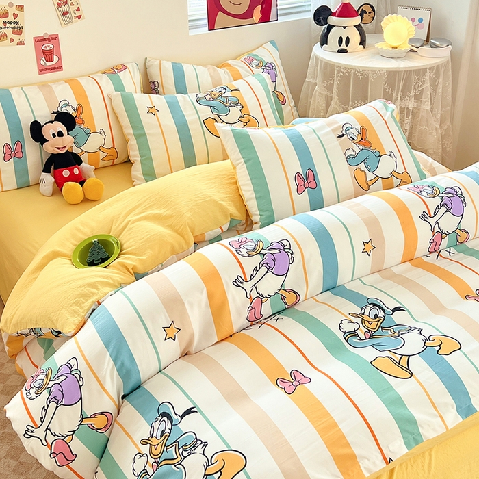 91家纺网 家纺一手货源 找家纺 卡斯诺 2025新款A类迪士尼水洗棉印花四件套 （下载包包含买家秀）快乐黛西