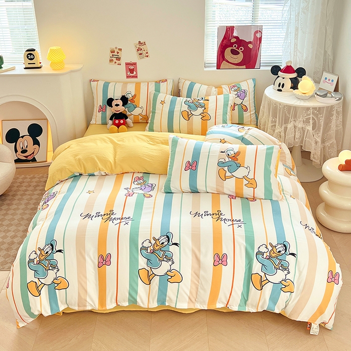 91家纺网 家纺一手货源 找家纺 卡斯诺 2025新款A类迪士尼水洗棉印花四件套 （下载包包含买家秀）快乐黛西