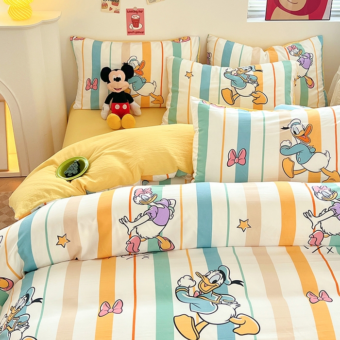 91家纺网 家纺一手货源 找家纺 卡斯诺 2025新款A类迪士尼水洗棉印花四件套 （下载包包含买家秀）快乐黛西