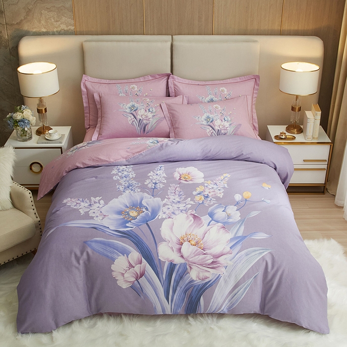 91家纺网 家纺一手货源 找家纺 格里芬家纺 2025新款全棉大版13372纯棉印花四件套 安娜