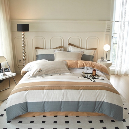 91家纺网 家纺一手货源 找家纺 （总）沐白家居 2024新款全棉13376全棉云棉系列印花四件套