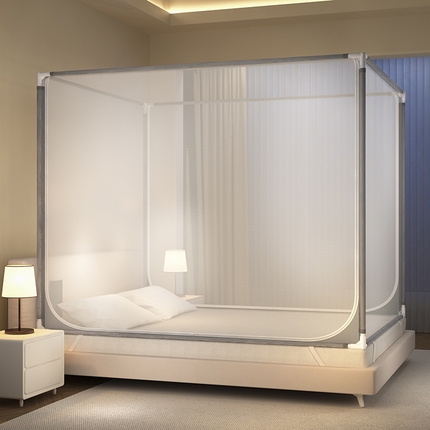 91家纺网 家纺一手货源 找家纺 （总）鸿和蚊帐 2025新款印花U门外穿杆坐床拉链蚊帐