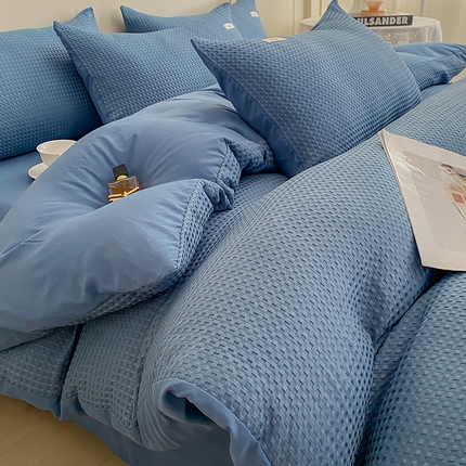 91家纺网 家纺一手货源 找家纺 （总）仟网汇 2024新款热款华夫格四件套-森语系列 四件套