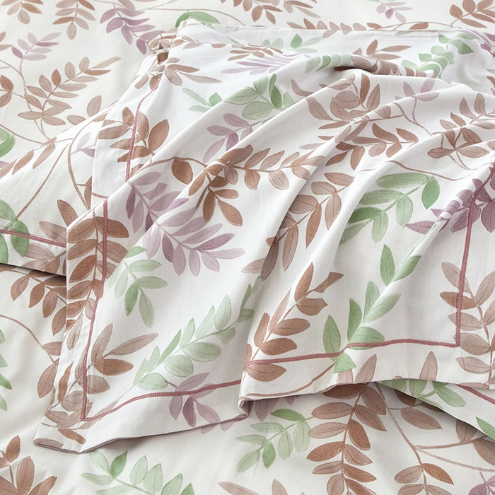 91家纺网 家纺一手货源 找家纺 沐白家居 2024新款全棉13376全棉印花四件套 芳悠-豆沙