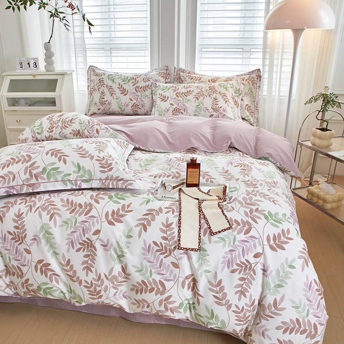 91家纺网 家纺一手货源 找家纺 （总）沐白家居 2024新款全棉13376全棉云棉系列印花四件套