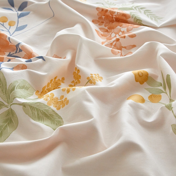 91家纺网 家纺一手货源 找家纺 沐白家居 2024新款全棉13376全棉印花四件套 朝颜