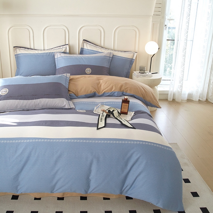 91家纺网 家纺一手货源 找家纺 沐白家居 2024新款全棉13376全棉印花四件套 莱恩-兰