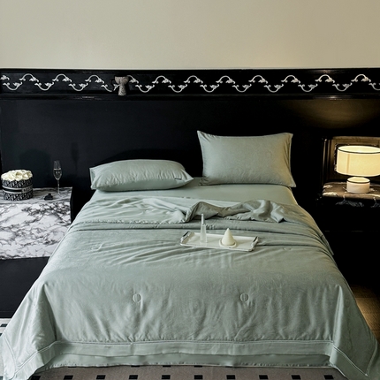 91家纺网 家纺一手货源 找家纺 （总）娇逸家居 2024新款100支天丝棉贡缎提花夏被（可配同款床单枕套为夏被四件套） 