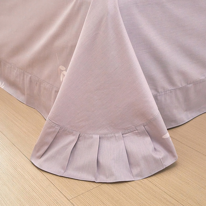 91家纺网 家纺一手货源 找家纺 沐白家居 2024新款全棉13376全棉印花四件套 芳悠-豆沙