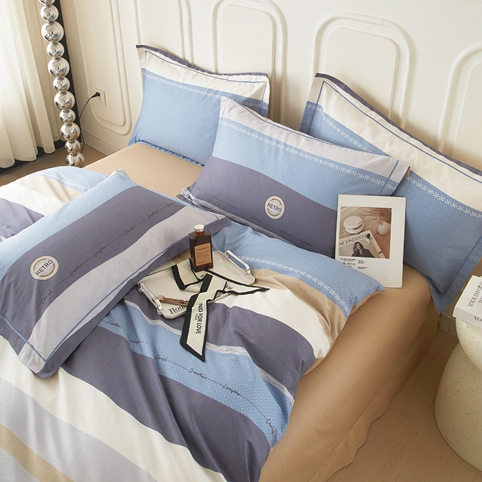 91家纺网 家纺一手货源 找家纺 沐白家居 2024新款全棉13376全棉印花四件套 莱恩-兰