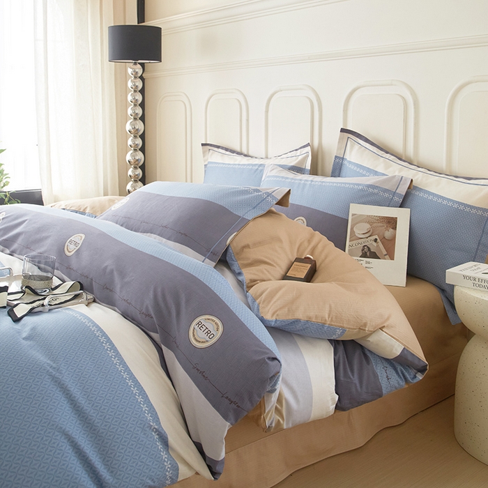 91家纺网 家纺一手货源 找家纺 沐白家居 2024新款全棉13376全棉印花四件套 莱恩-兰