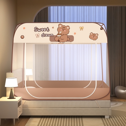 91家纺网 家纺一手货源 找家纺 （总）鸿和蚊帐 2025新款大顶免安装双开门蒙古包蚊帐