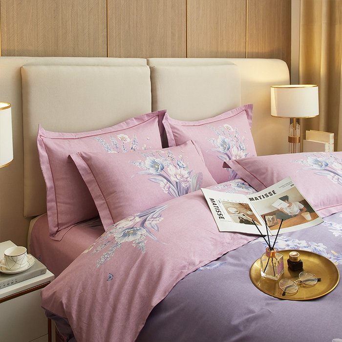 91家纺网 家纺一手货源 找家纺 格里芬家纺 2025新款全棉大版13372纯棉印花四件套 安娜