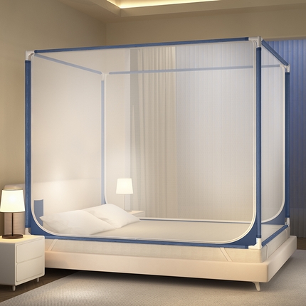 91家纺网 家纺一手货源 找家纺 （总）鸿和蚊帐 2025新款印花U门外穿杆坐床拉链蚊帐