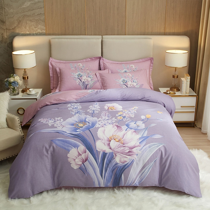 91家纺网 家纺一手货源 找家纺 格里芬家纺 2025新款全棉大版13372纯棉印花四件套 安娜