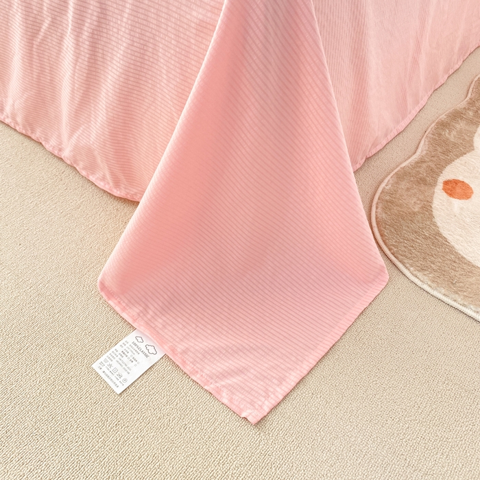 91家纺网 家纺一手货源 找家纺 憨豆 2025直播代发泡泡云朵棉印花夏被四件套系列 粉色伊人