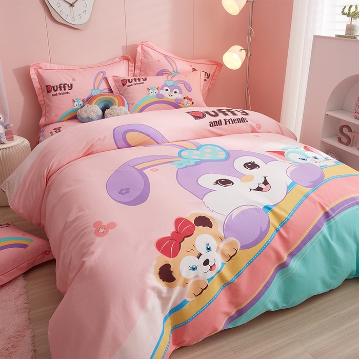 91家纺网 家纺一手货源 找家纺 格里芬家纺 2025新款全棉大版13372纯棉印花四件套 彩虹派