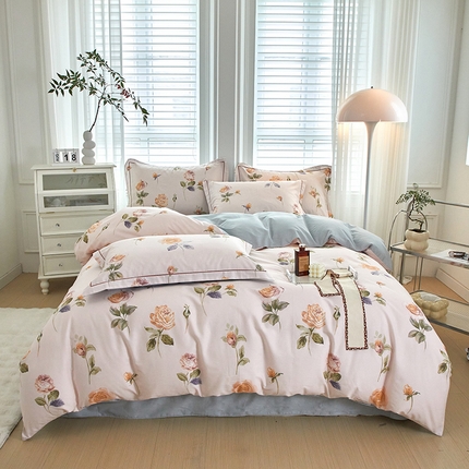 91家纺网 家纺一手货源 找家纺 （总）沐白家居 2024新款全棉13376全棉云棉系列印花四件套