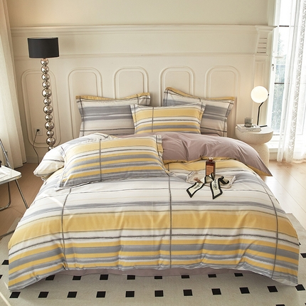 91家纺网 家纺一手货源 找家纺 （总）沐白家居 2024新款全棉13376全棉云棉系列印花四件套