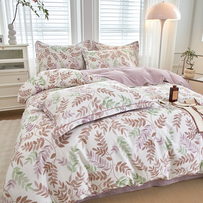 91家纺网 家纺一手货源 找家纺 （总）沐白家居 2024新款全棉13376全棉云棉系列印花四件套