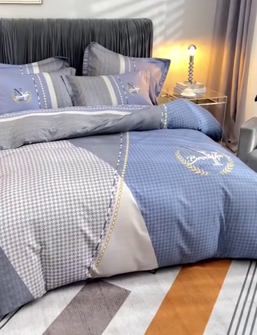 91家纺网 家纺一手货源 找家纺 格里芬家纺 2025新款全棉大版13372纯棉印花四件套 简爱