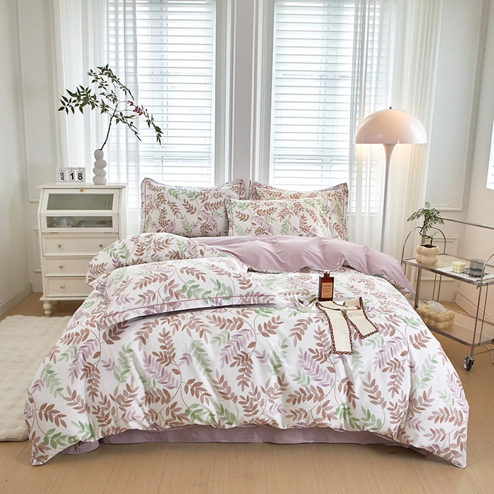 91家纺网 家纺一手货源 找家纺 （总）沐白家居 2024新款全棉13376全棉云棉系列印花四件套