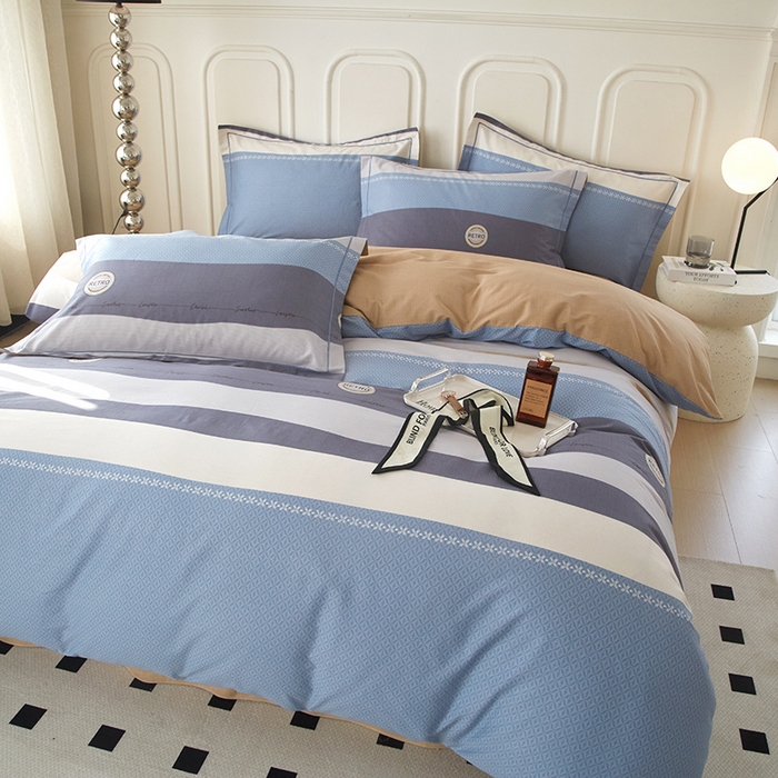 91家纺网 家纺一手货源 找家纺 沐白家居 2024新款全棉13376全棉印花四件套 莱恩-兰