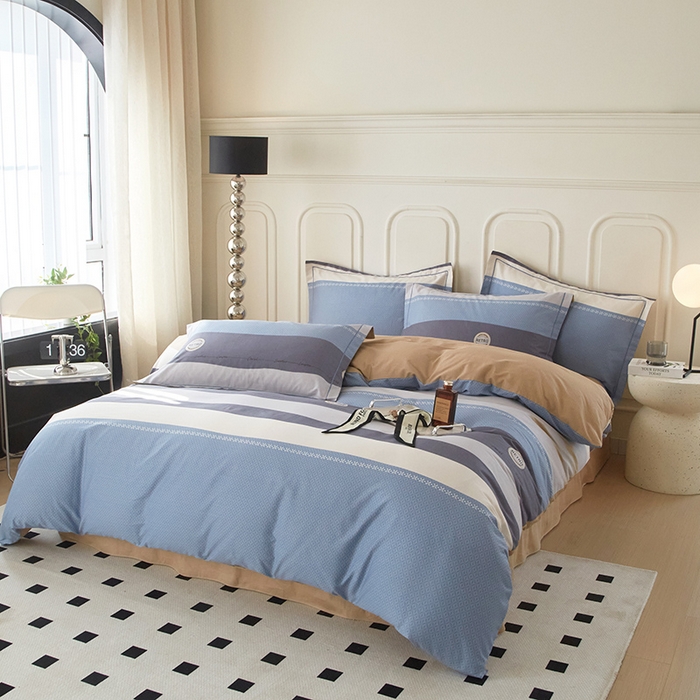 91家纺网 家纺一手货源 找家纺 沐白家居 2024新款全棉13376全棉印花四件套 莱恩-兰