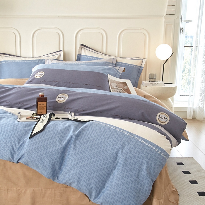 91家纺网 家纺一手货源 找家纺 沐白家居 2024新款全棉13376全棉印花四件套 莱恩-兰