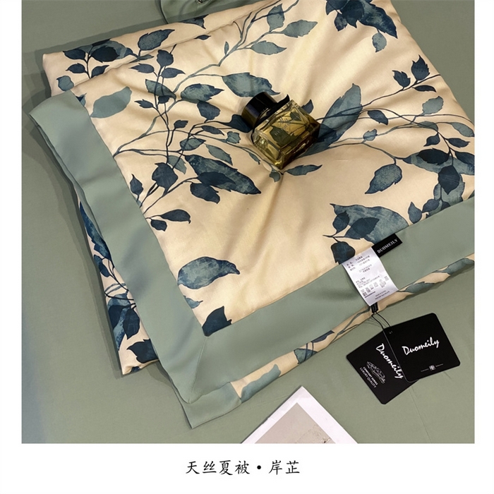 91家纺网 家纺一手货源 找家纺 朵美 2024新款50支天丝印花夏被 岸芷