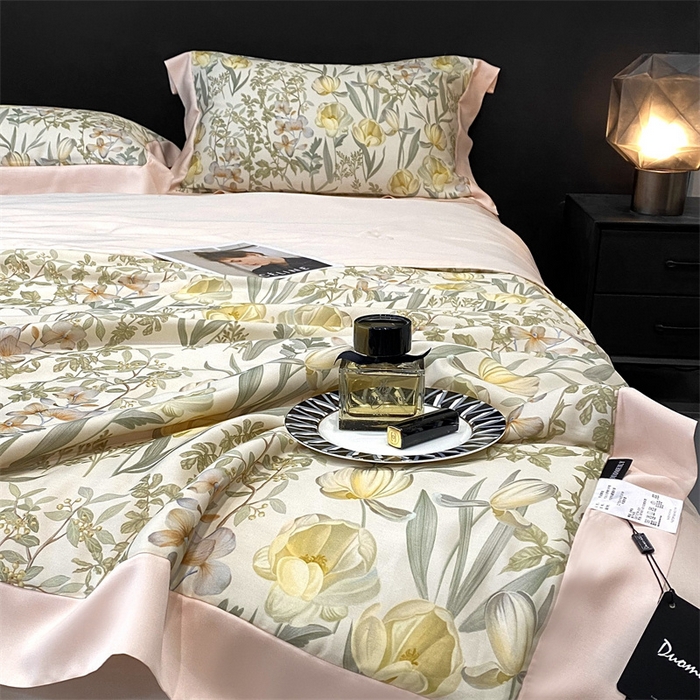 91家纺网 家纺一手货源 找家纺 朵美 2024新款50支天丝印花夏被 浣花