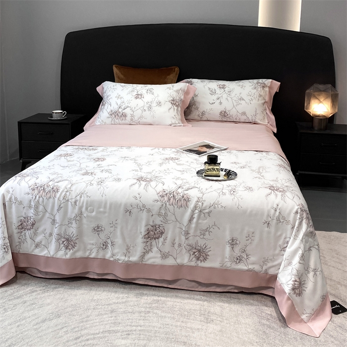 91家纺网 家纺一手货源 找家纺 朵美 2024新款50支天丝印花夏被 菊川傲雪