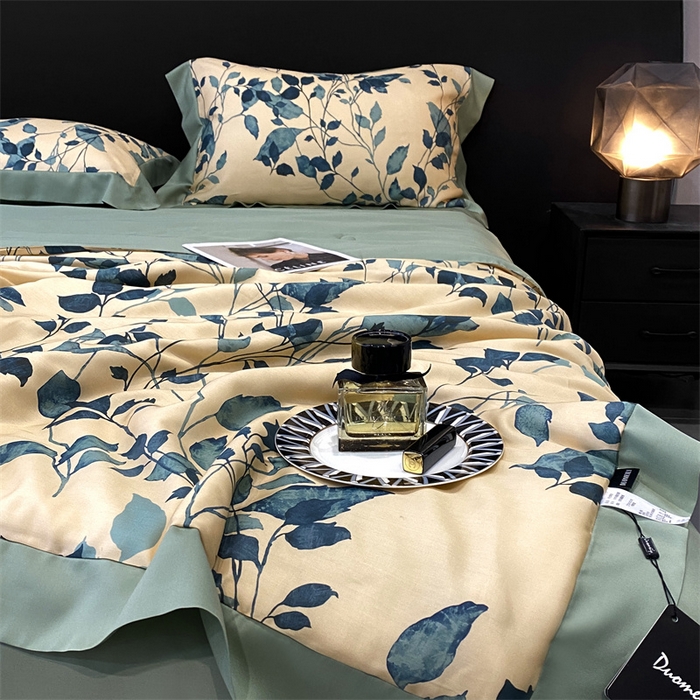 91家纺网 家纺一手货源 找家纺 朵美 2024新款50支天丝印花夏被 岸芷