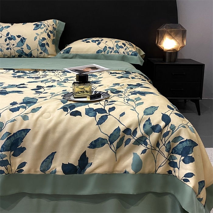 91家纺网 家纺一手货源 找家纺 朵美 2024新款50支天丝印花夏被 岸芷