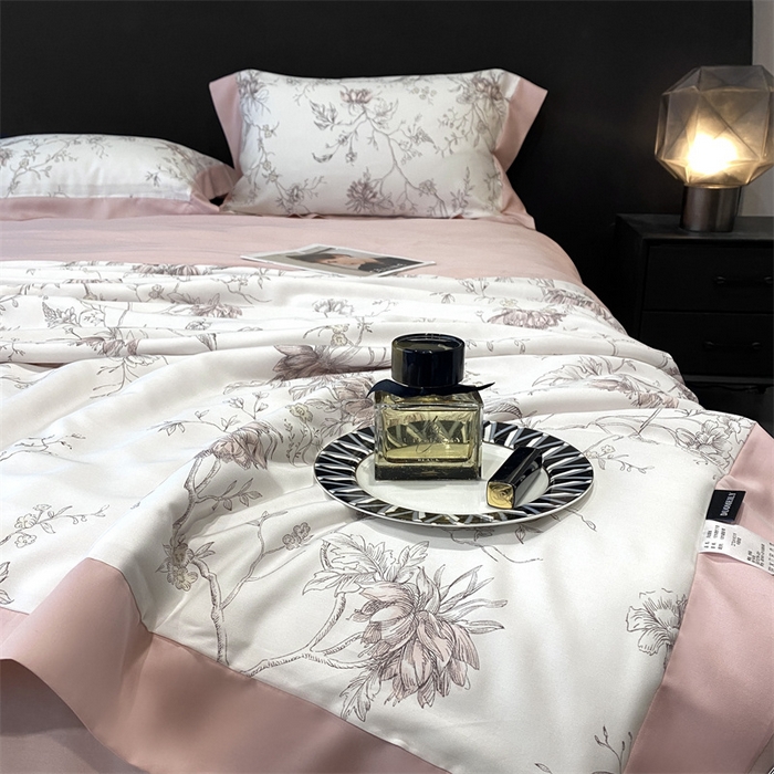 91家纺网 家纺一手货源 找家纺 朵美 2024新款50支天丝印花夏被 菊川傲雪