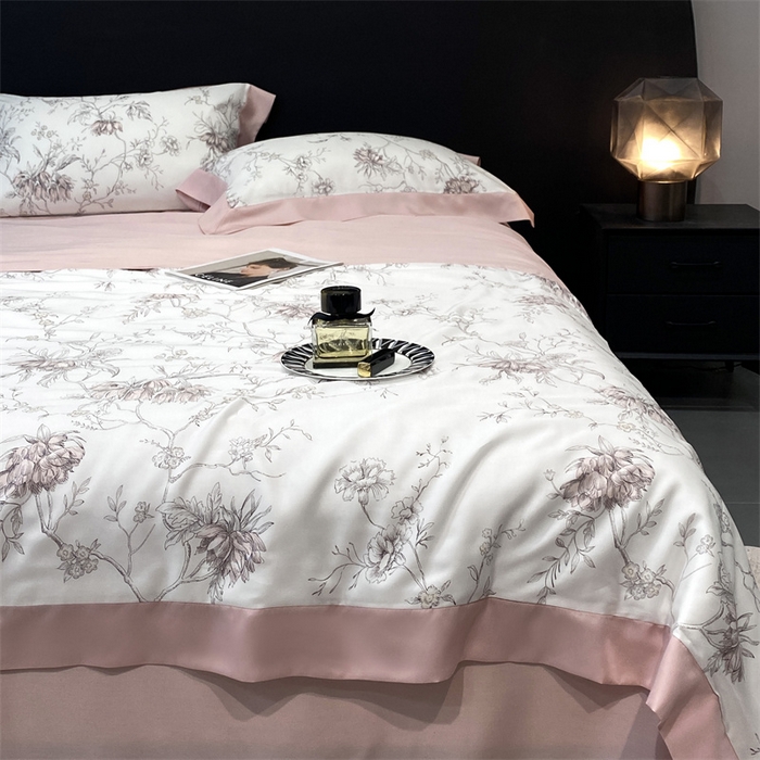 91家纺网 家纺一手货源 找家纺 朵美 2024新款50支天丝印花夏被 菊川傲雪