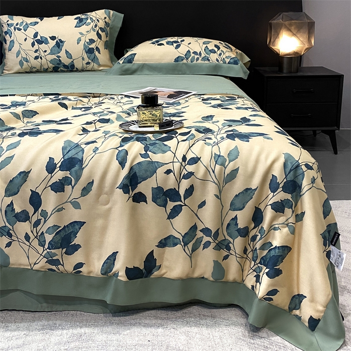 91家纺网 家纺一手货源 找家纺 朵美 2024新款50支天丝印花夏被 岸芷