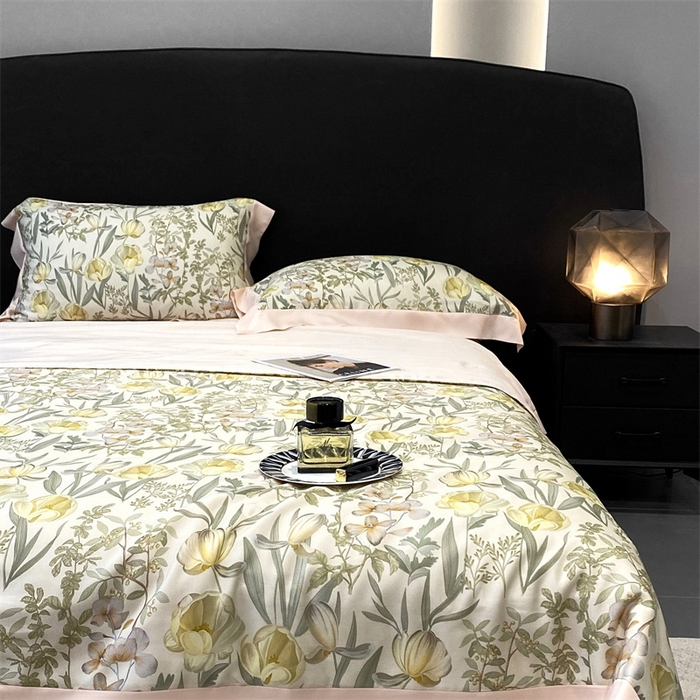 91家纺网 家纺一手货源 找家纺 朵美 2024新款50支天丝印花夏被 浣花