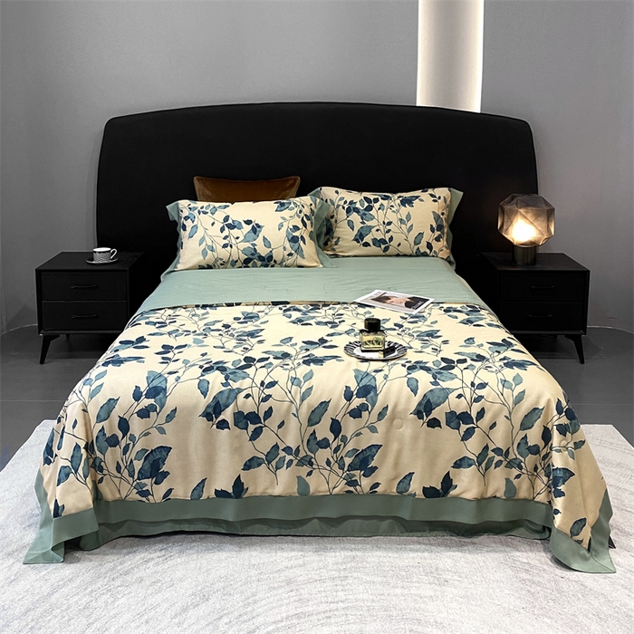 91家纺网 家纺一手货源 找家纺 朵美 2024新款50支天丝印花夏被 岸芷