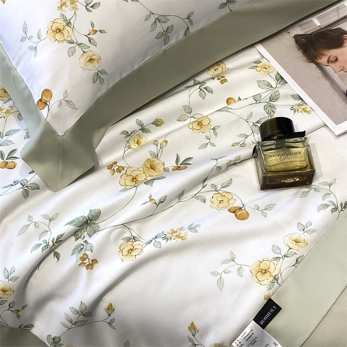 91家纺网 家纺一手货源 找家纺 朵美 2024新款50支天丝印花夏被 茶色山野