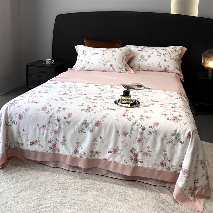 91家纺网 家纺一手货源 找家纺 朵美 2024新款50支天丝印花夏被 花西子