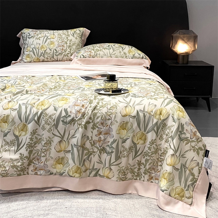 91家纺网 家纺一手货源 找家纺 朵美 2024新款50支天丝印花夏被 浣花