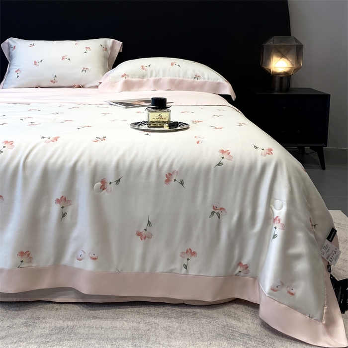 91家纺网 家纺一手货源 找家纺 朵美 2024新款50支天丝印花夏被 花之恋