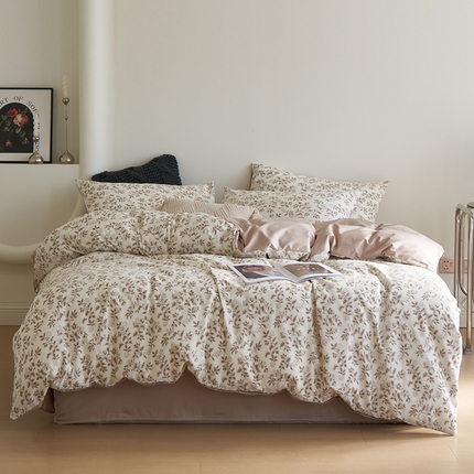 91家纺网 家纺一手货源 找家纺 希文家纺 2024新款全棉13372四件套-莱茵河畔系列 野影