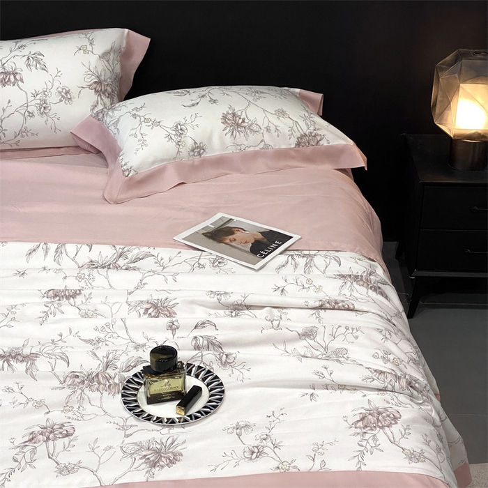 91家纺网 家纺一手货源 找家纺 朵美 2024新款50支天丝印花夏被 菊川傲雪